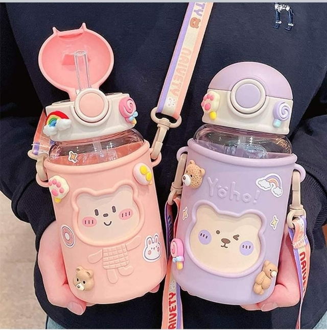 Cantimplora Kawaii con stickers