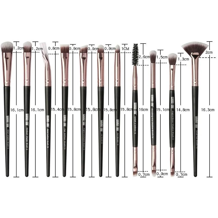 20 Piezas Brochas De Maquillaje Profesional (negro Dorado)