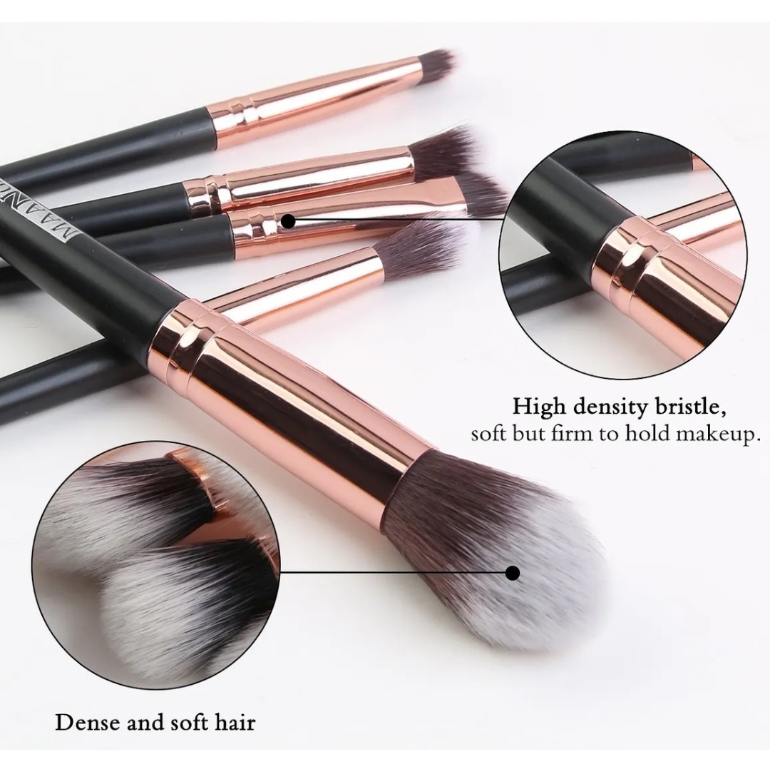 20 Piezas Brochas De Maquillaje Profesional (negro Dorado)