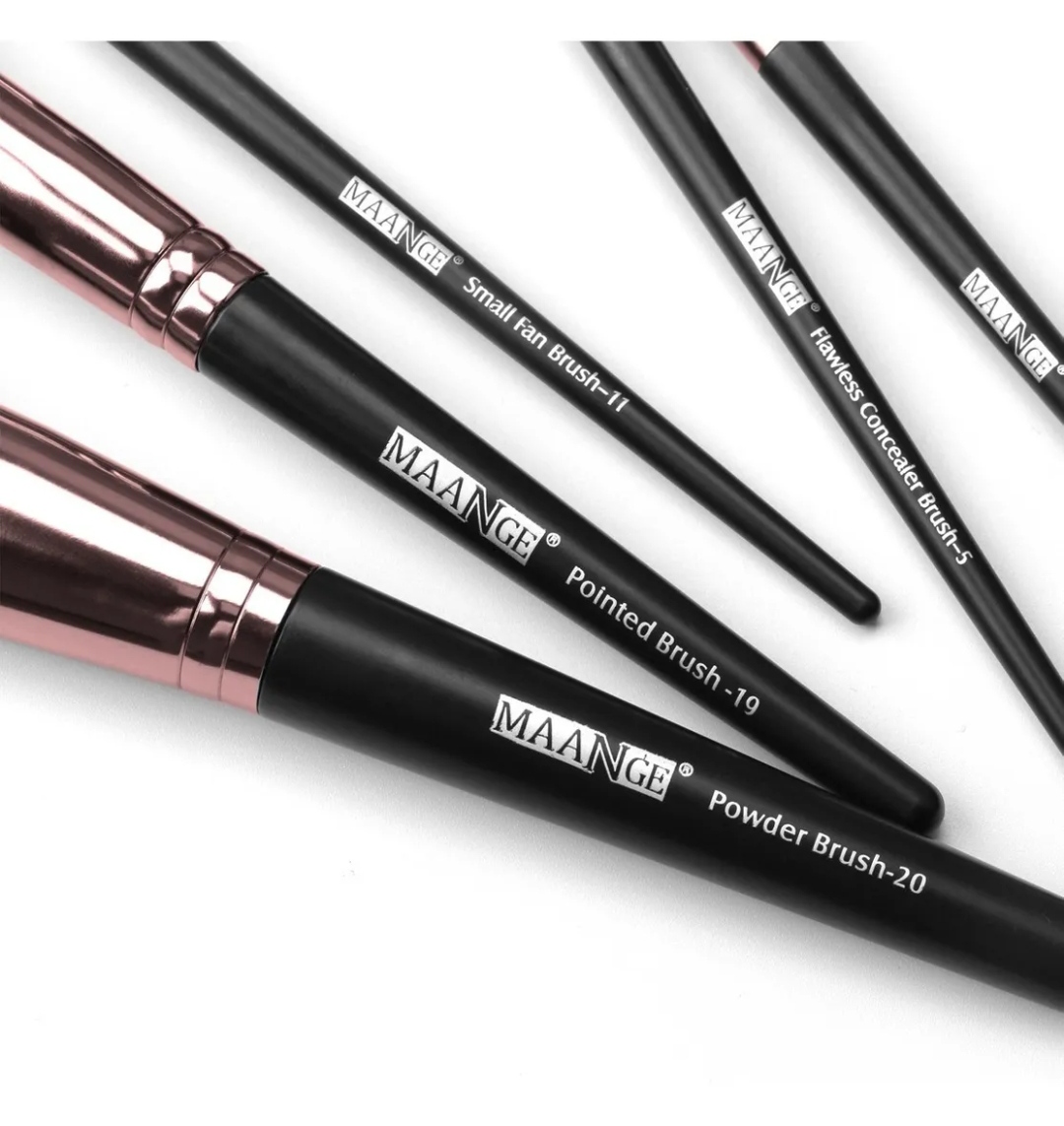 20 Piezas Brochas De Maquillaje Profesional (negro Dorado)