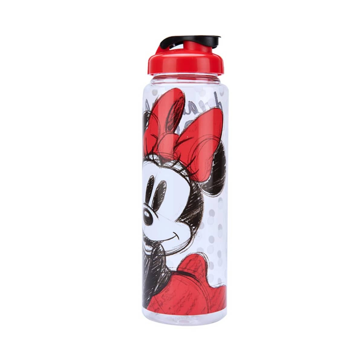 Vaso plástico de Minnie Mouse, multicolor, con tapa y boquilla, de 900 ml., mod. 1056837
