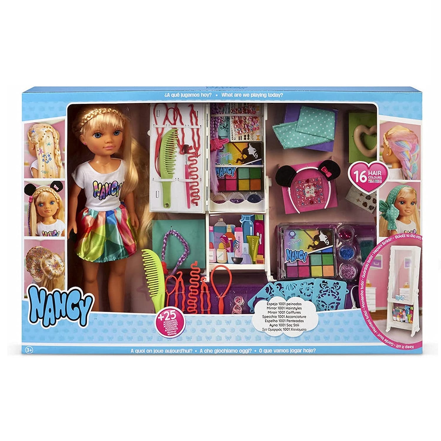 Famosa Nancy Espejo 1001 Peinados Muñeca con + 25 Accesorios