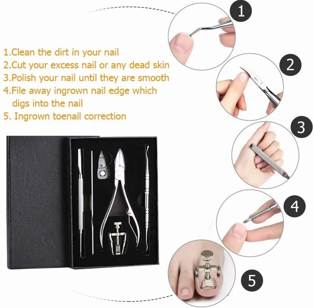 Kit De Herramientas De Uñas Encarnadas Cortauñas Lonk 6pcs