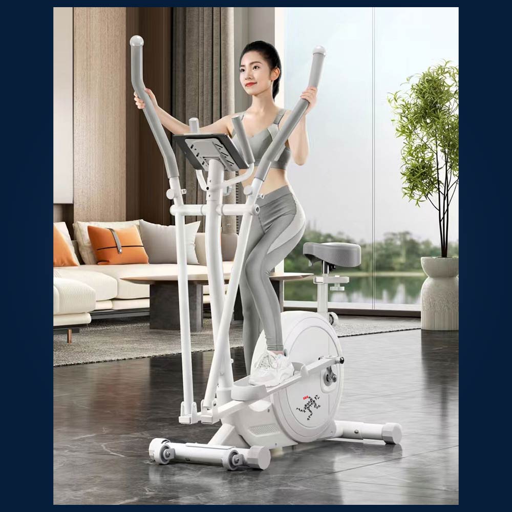 Maquina Eliptica Bicicleta elíptica 16 velocidades para Ejercicio en casa Plegable movible Elliptical Trainer Gym