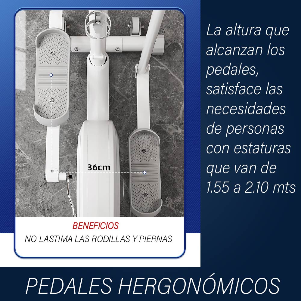 Maquina Eliptica Bicicleta elíptica 16 velocidades para Ejercicio en casa Plegable movible Elliptical Trainer Gym
