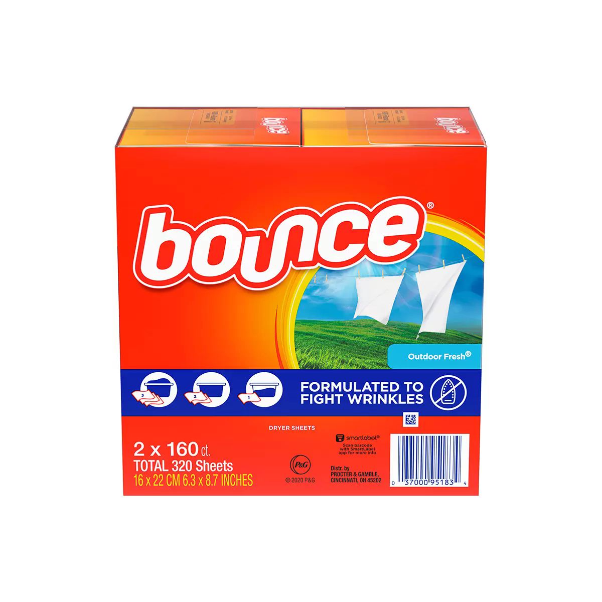 Bounce Toallas Suavizantes para Secadora 2x160 (320)hojas