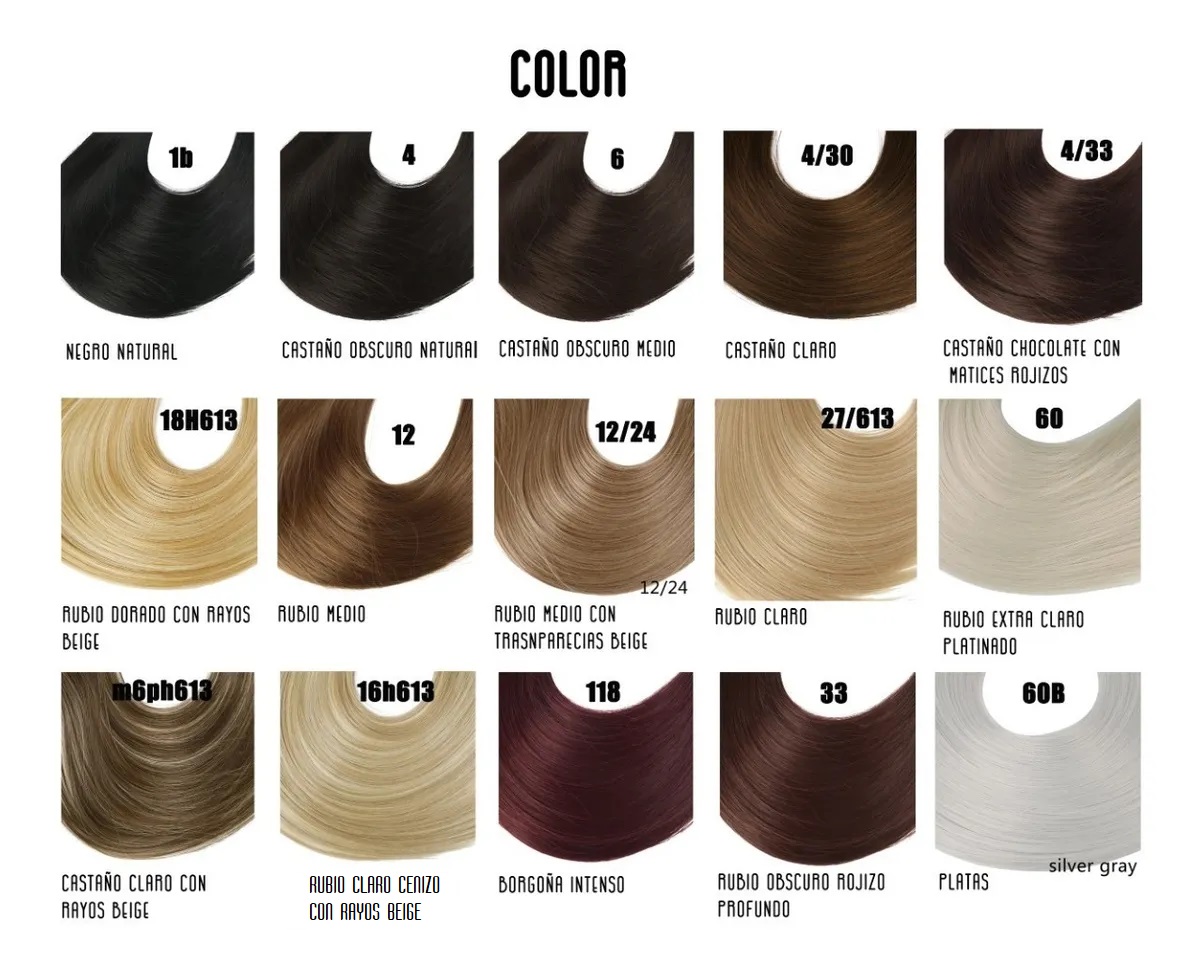 Extensiones De Cabello Sintético Set de 7 piezas con clips LACIA 7-1B NEGRO