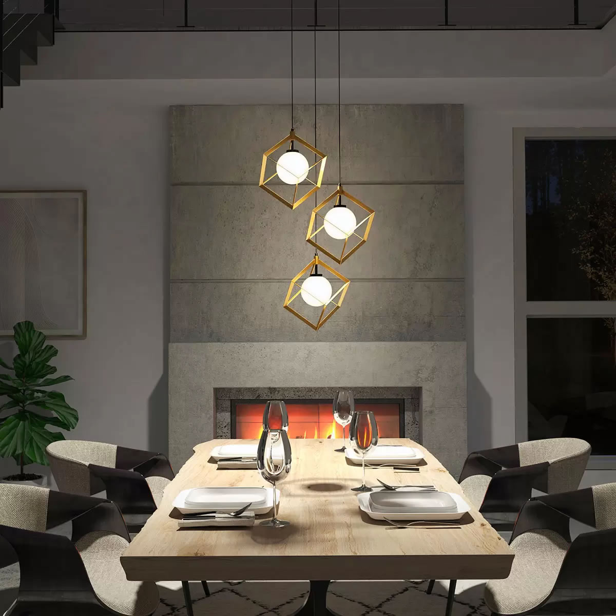 Lámpara De Techo Luces Led Vivian Artika PDT3-VIC-C3GD CST