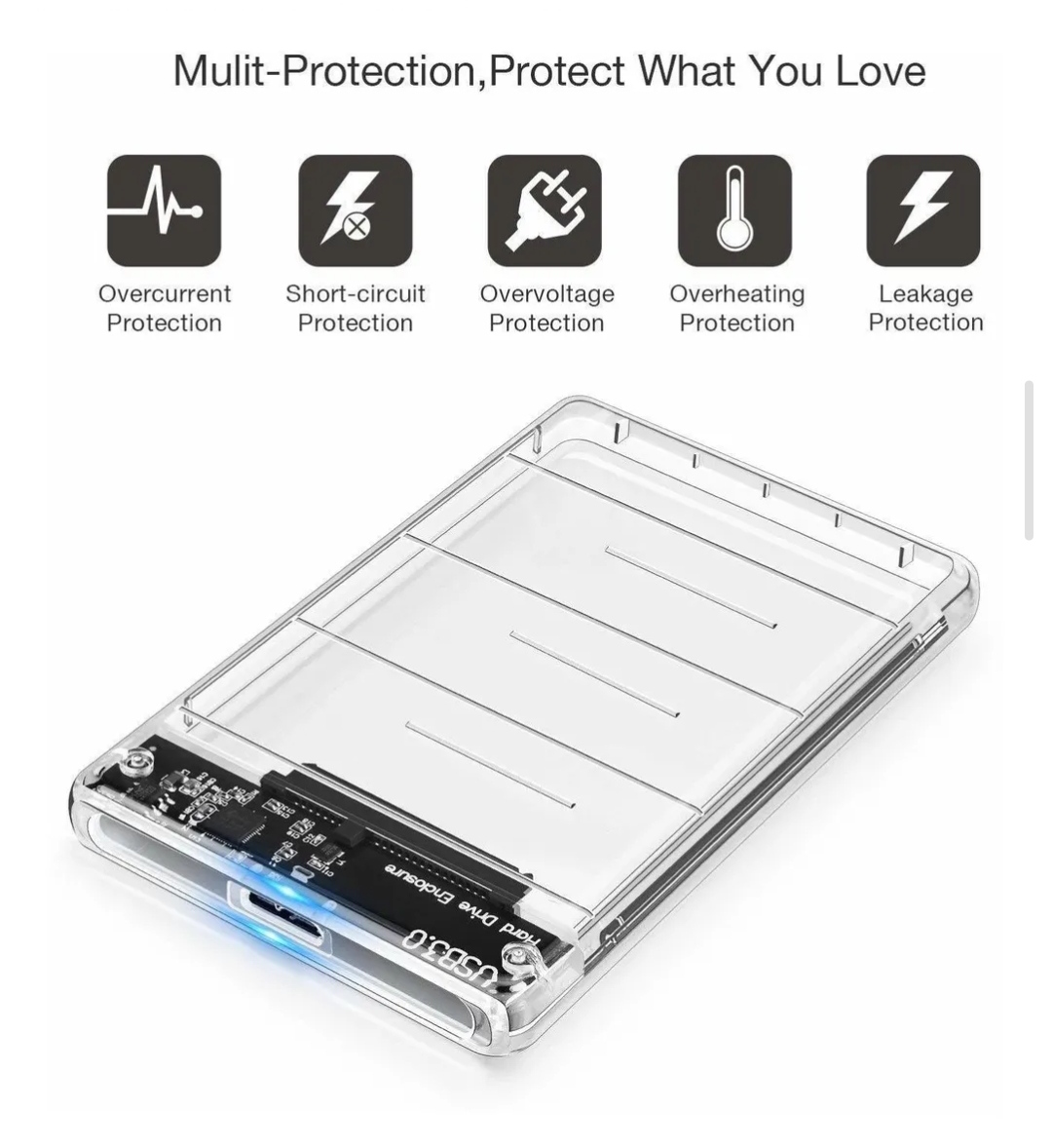 Carcasa para Disco Duro 2.5 Pulgadas Con Cable Usb 3.0