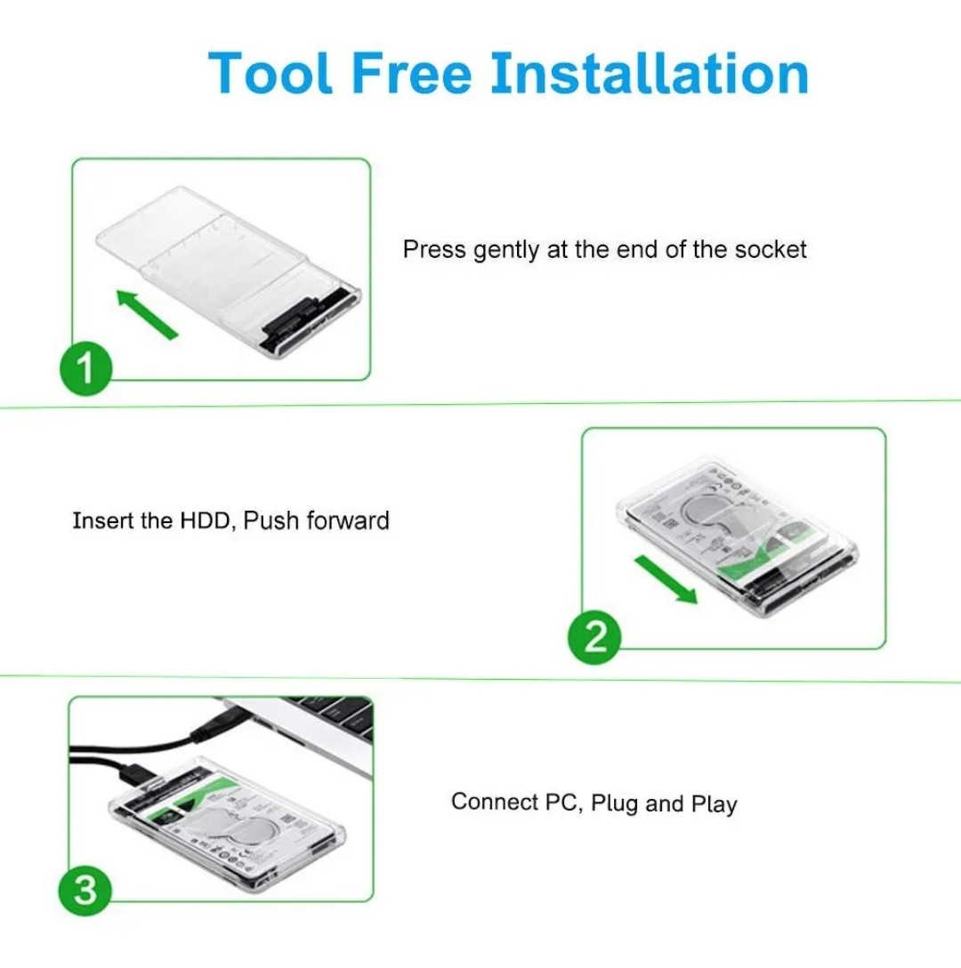 Carcasa para Disco Duro 2.5 Pulgadas Con Cable Usb 3.0