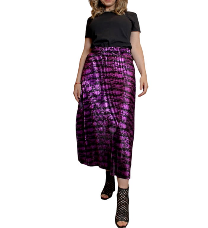 Falda plizada morada