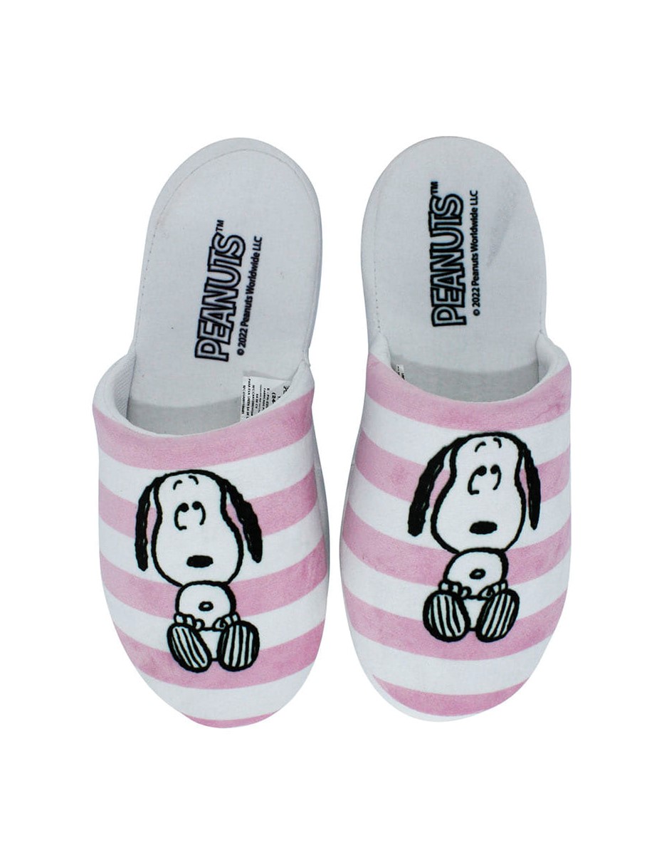 Pantufla Peanuts Snoopy A Rayas Con Memory Foam Pn-2203