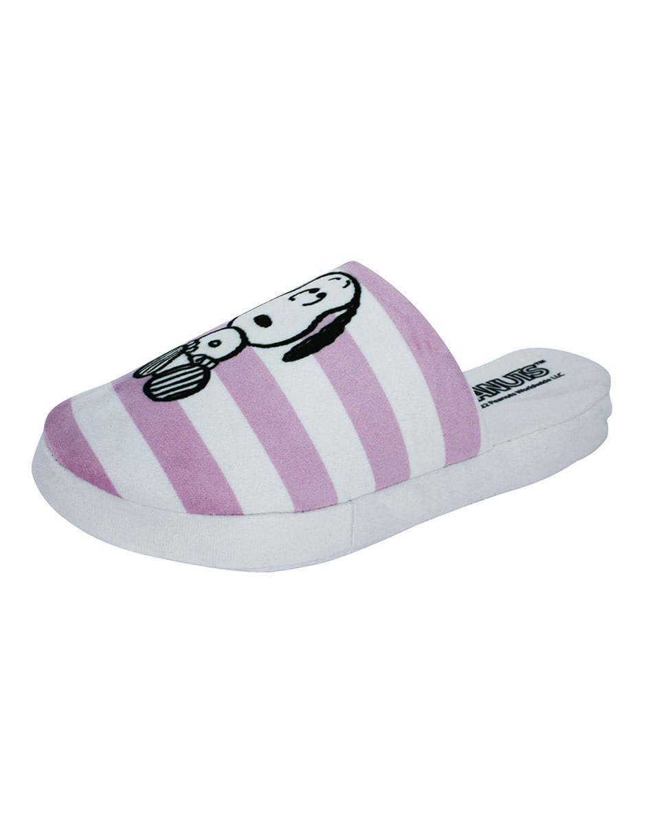 Pantufla Peanuts Snoopy A Rayas Con Memory Foam Pn-2203
