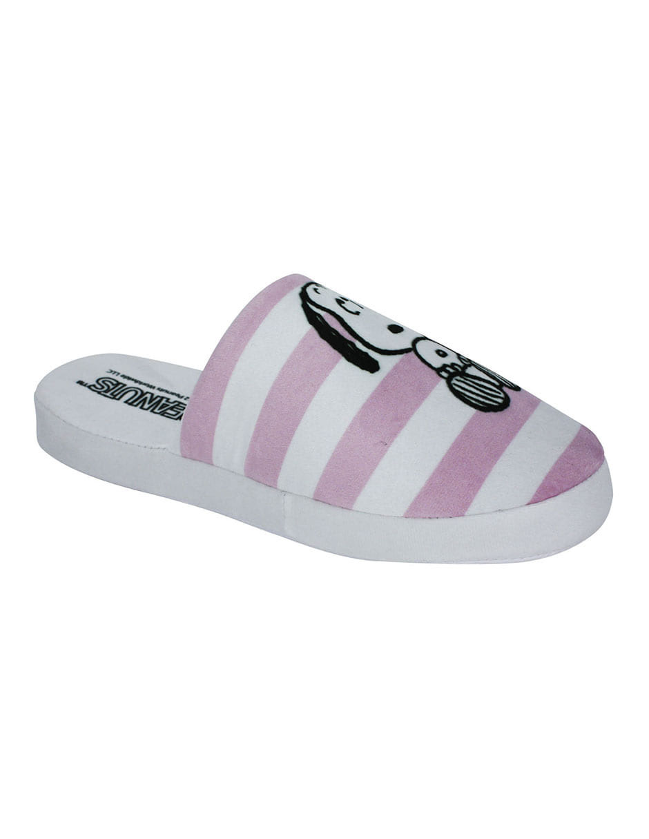 Pantufla Peanuts Snoopy A Rayas Con Memory Foam Pn-2203