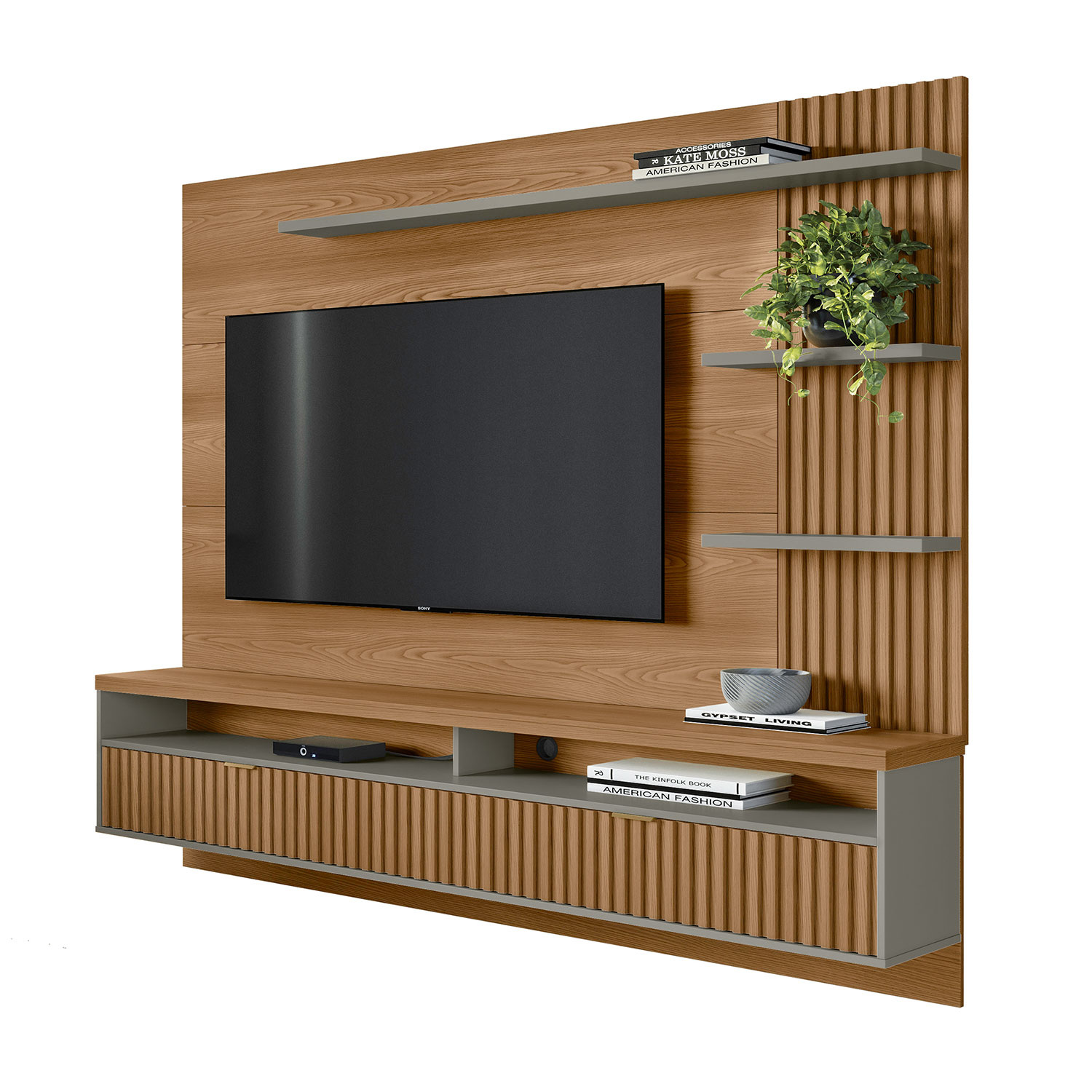 Panel para TV Bossa Araruna Color Almendra/Titanio 65".