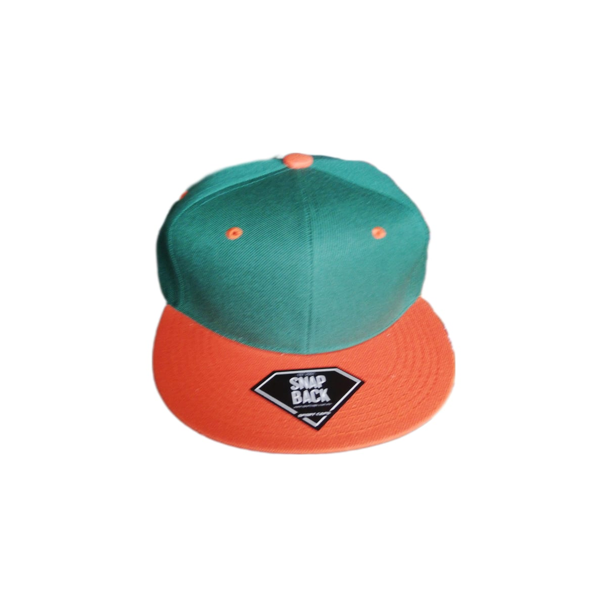 Gorra Snapback Moda Urbana Sportcaps Flex Unitalla Visera Plana Verde/ Naranja