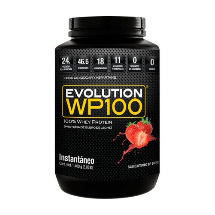 Suplemento en polvo Evolution WP100 proteínas sabor chocolate en pote de 1.4kg 