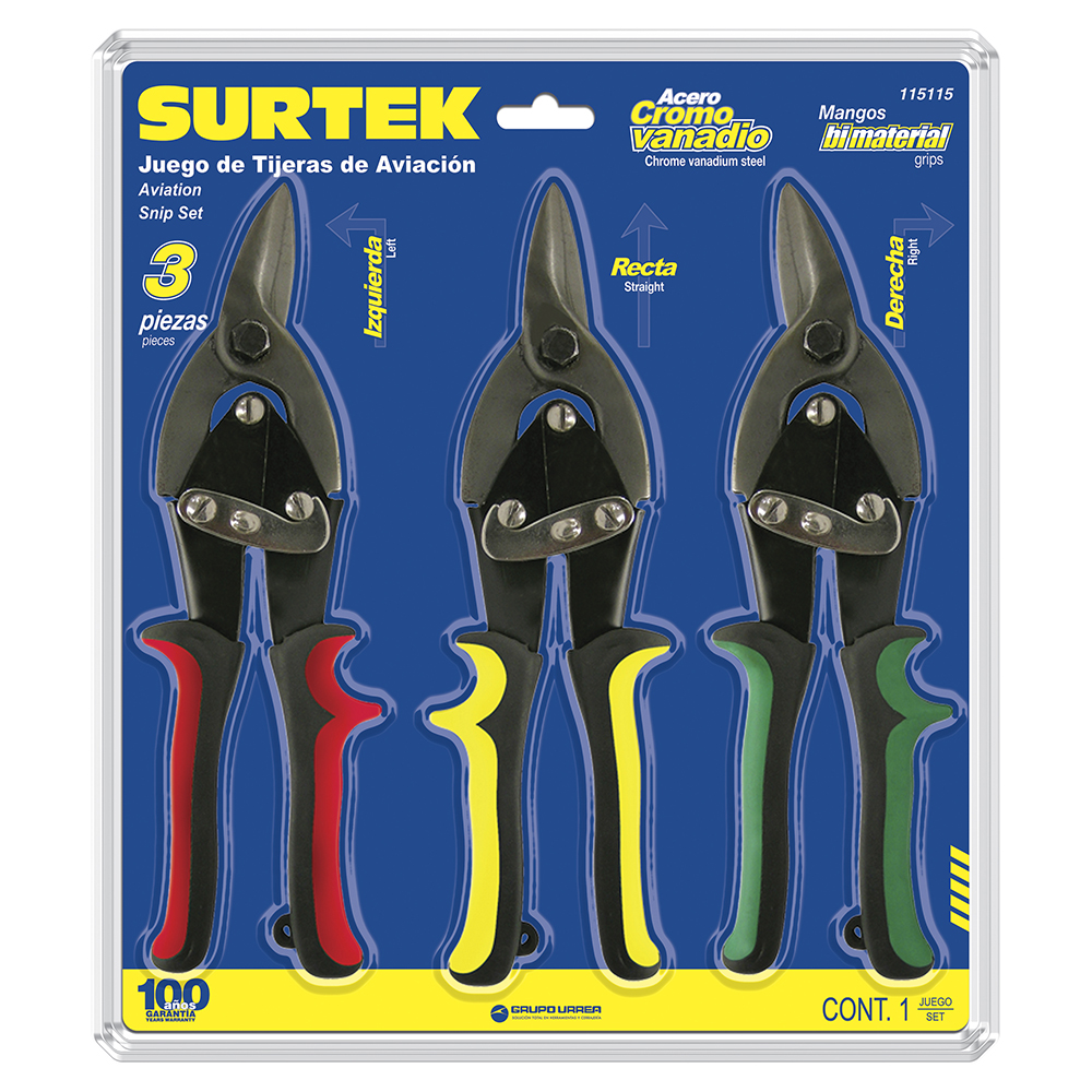 Juego De 3 Tijeras Tipo Aviación Surtek 115115