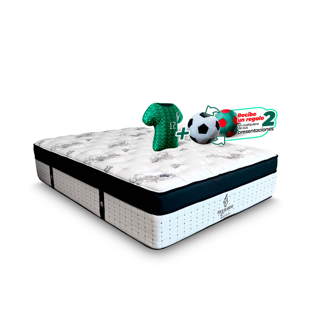Colchón Spring Air Four Seasons Exclusive King Size  + Cojín Balón  + Cojín Playera
