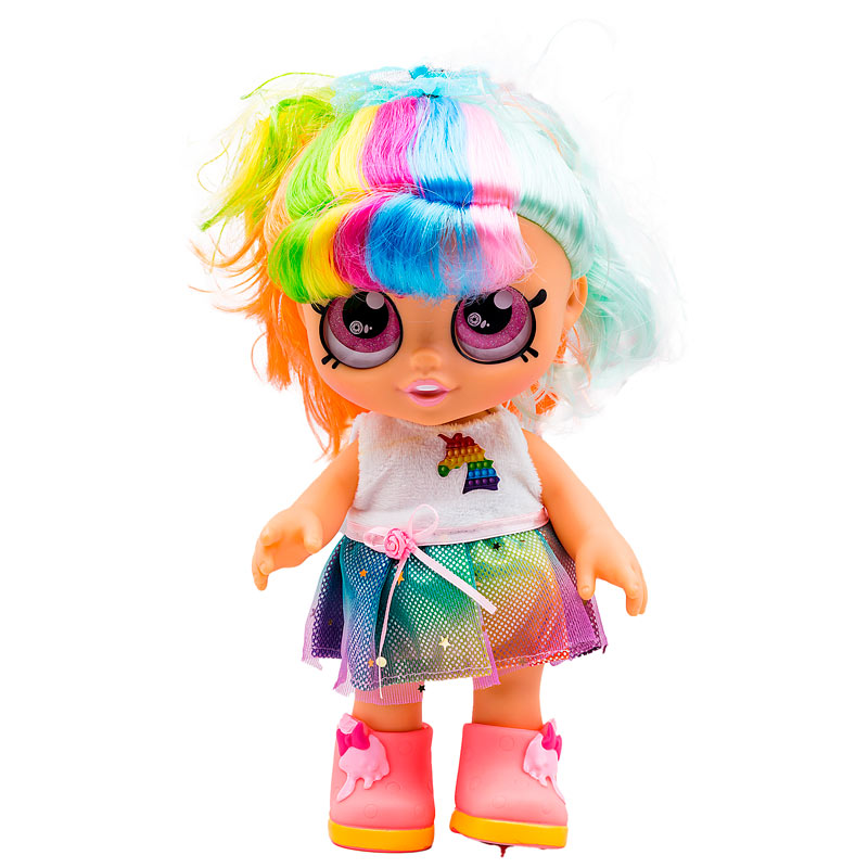 Muñeca  Rainbow cabello colores  ,ojos grandes 