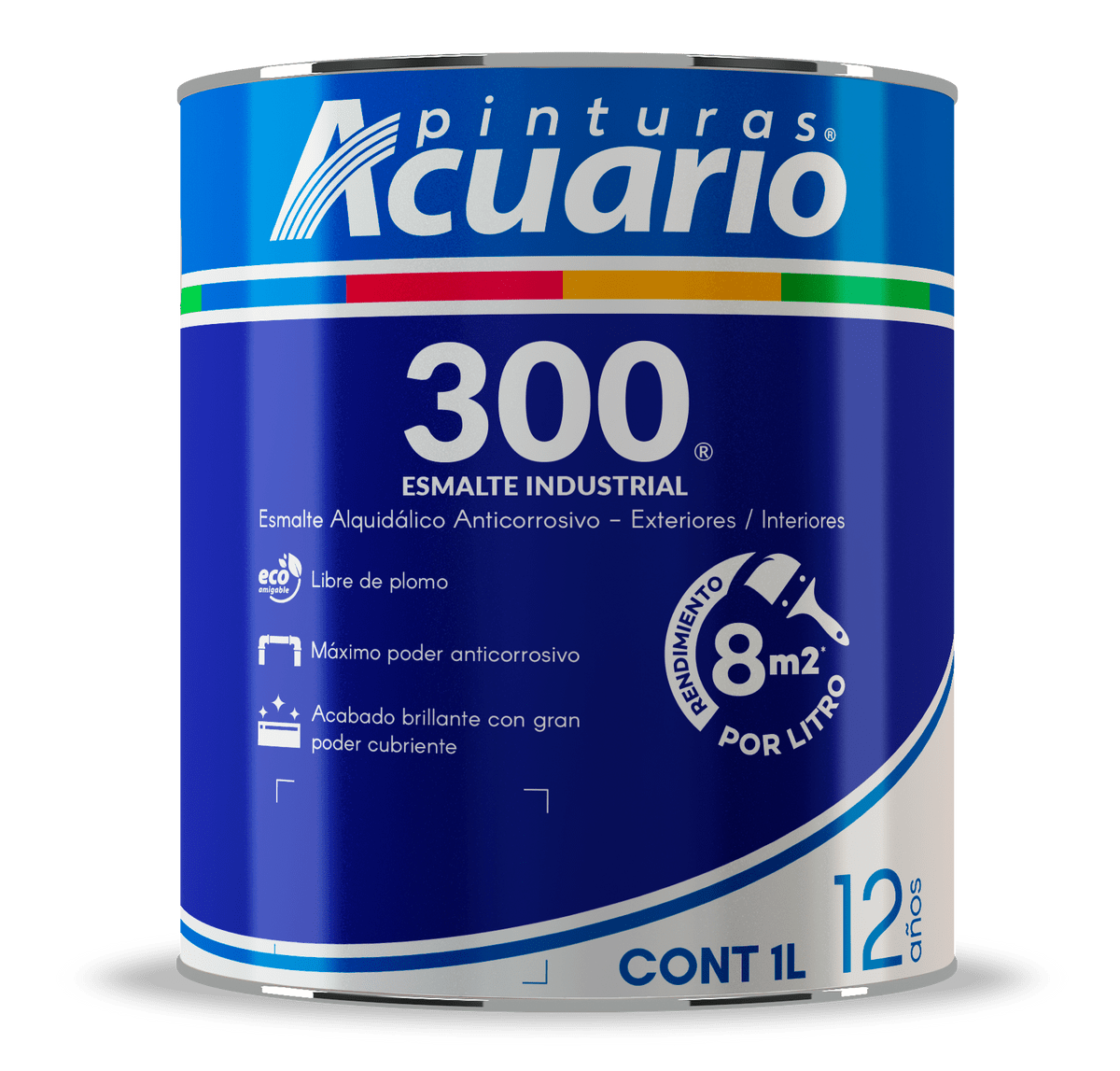 Pintura Esmalte 300 Color Negro Mate Acuario 1 Lt EA32210