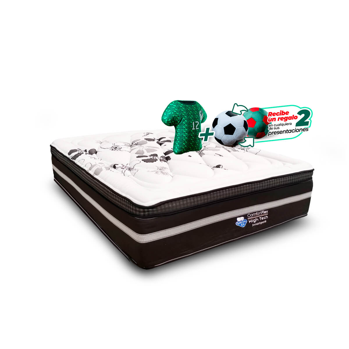 Colchón Spring Air Avantgarde Individual + Cojín Balón  + Cojín Playera