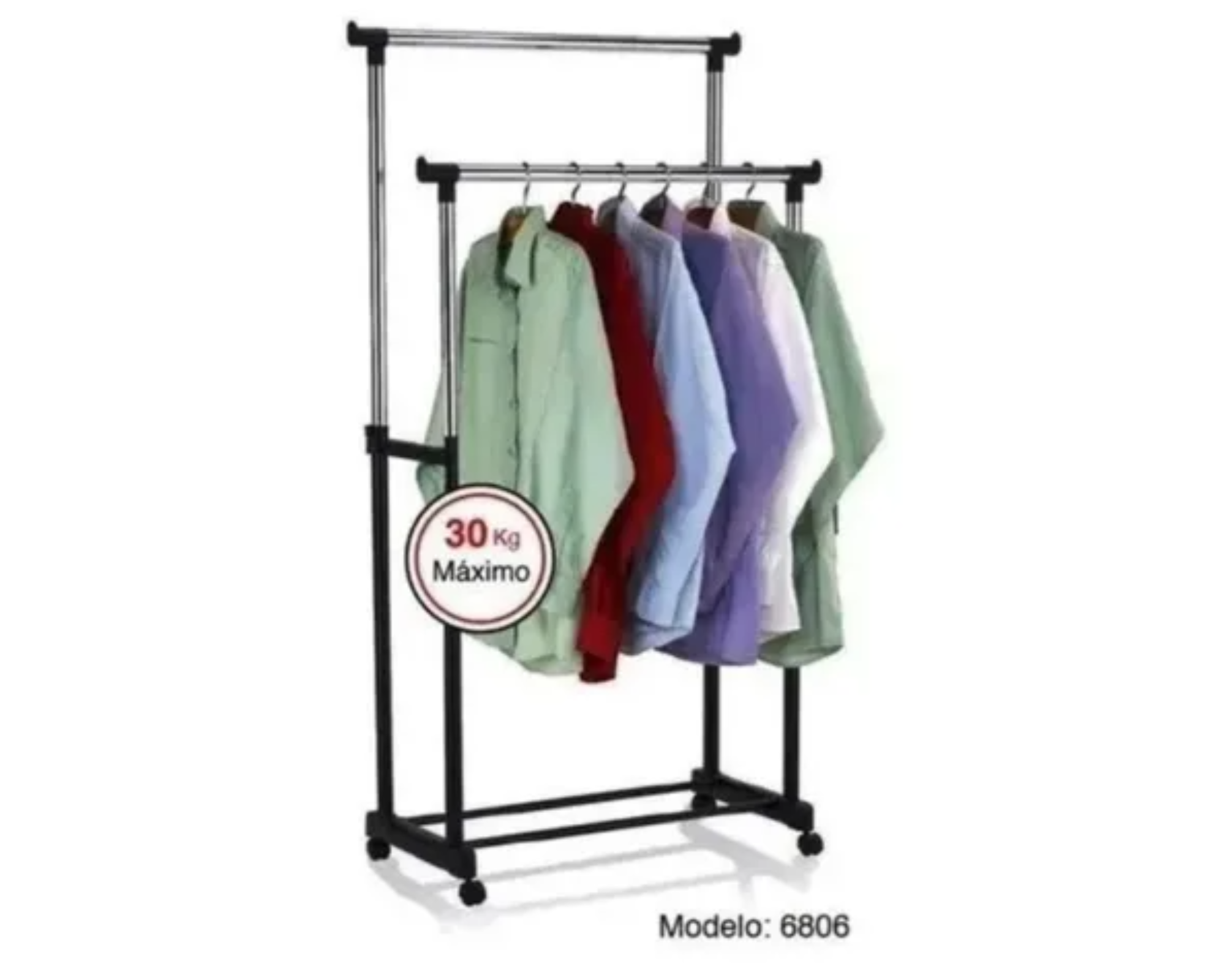Rack Organizador Doble Para Ropa Perchero Portátil