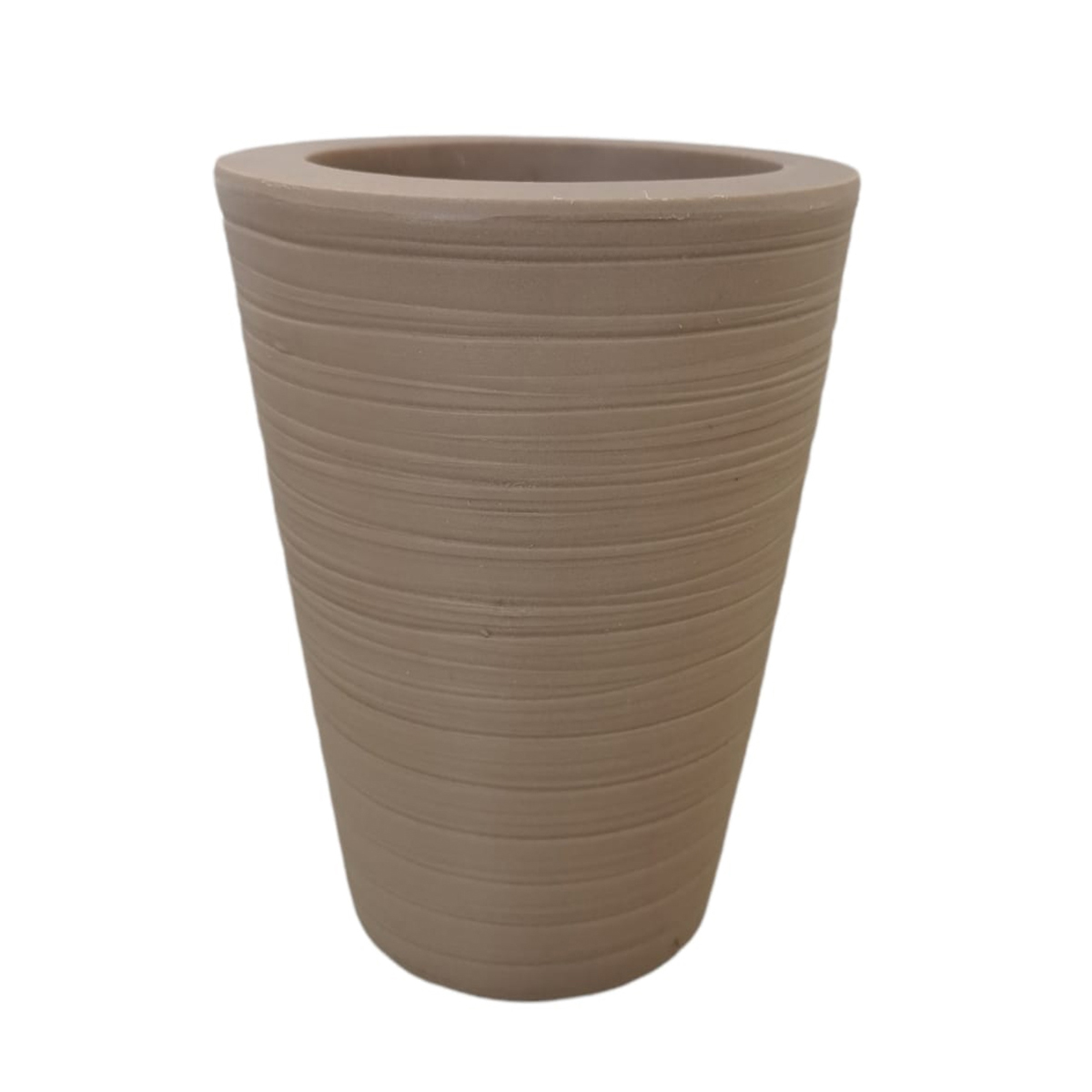 Maceta Minimalista Beige Cilíndrica Mejor Que Fibra De Vidrio