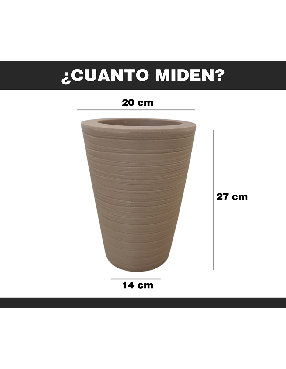 Maceta Minimalista Beige Cilíndrica Mejor Que Fibra De Vidrio