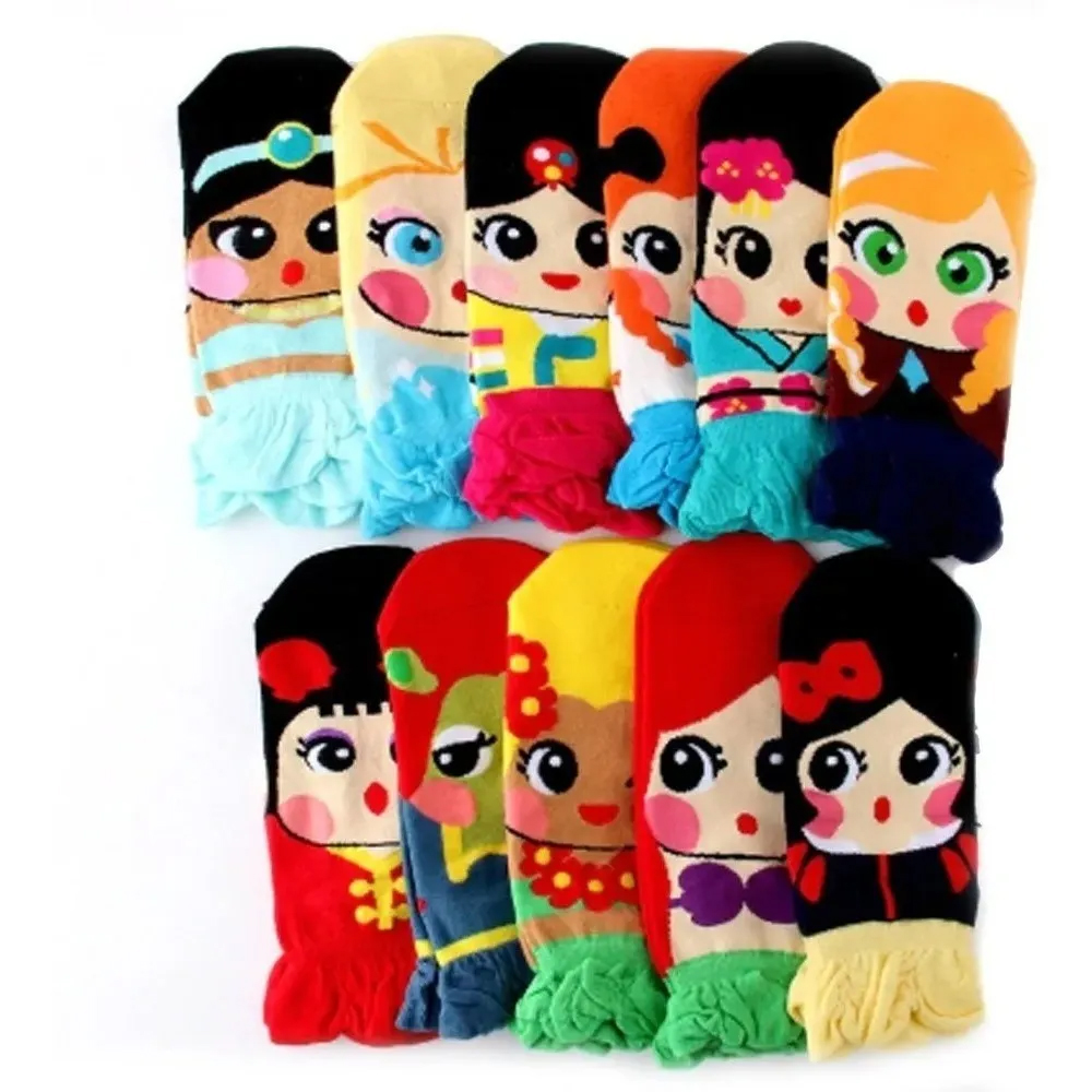 Calcetines De Princesas Algodón 100% 12 Piezas