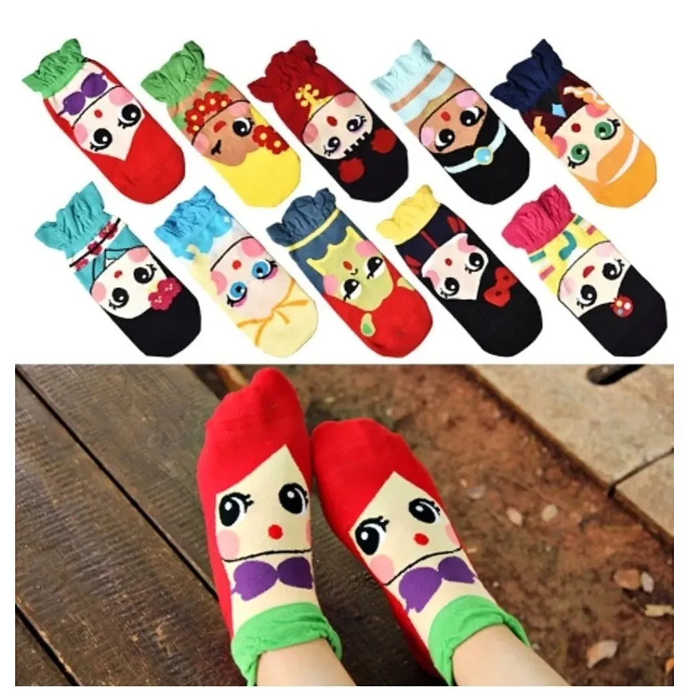 Calcetines De Princesas Algodón 100% 12 Piezas