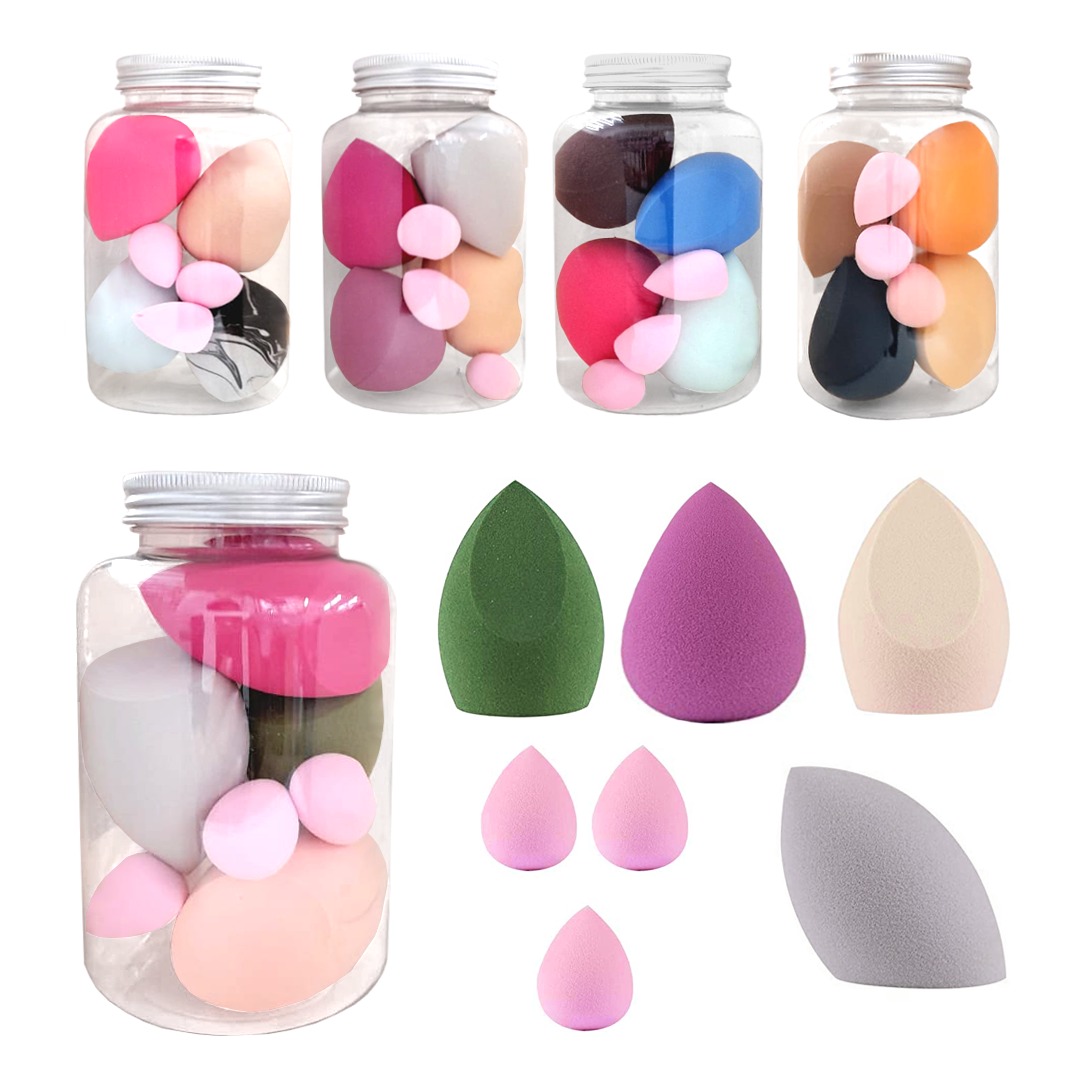 Set 7 Esponjas Para Maquillaje Beauty Blender Con Estuche