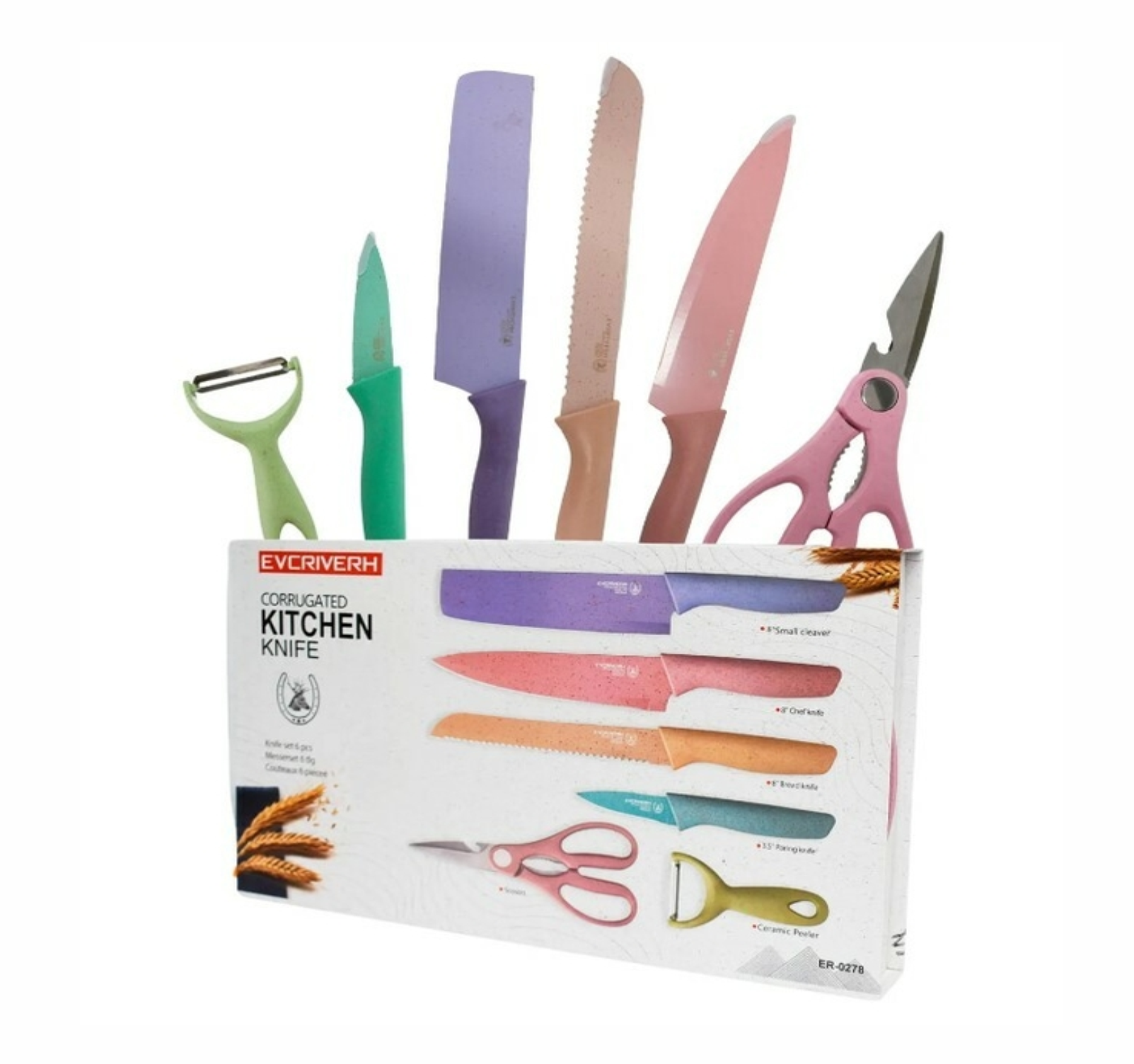 Set de cuchillos de Acero Inoxidable para cocina, 6 piezas K-622