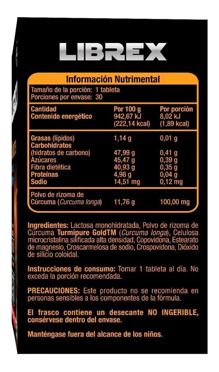 Librex Cúrcuma 850 Mg C/30 Tabletas Cmd