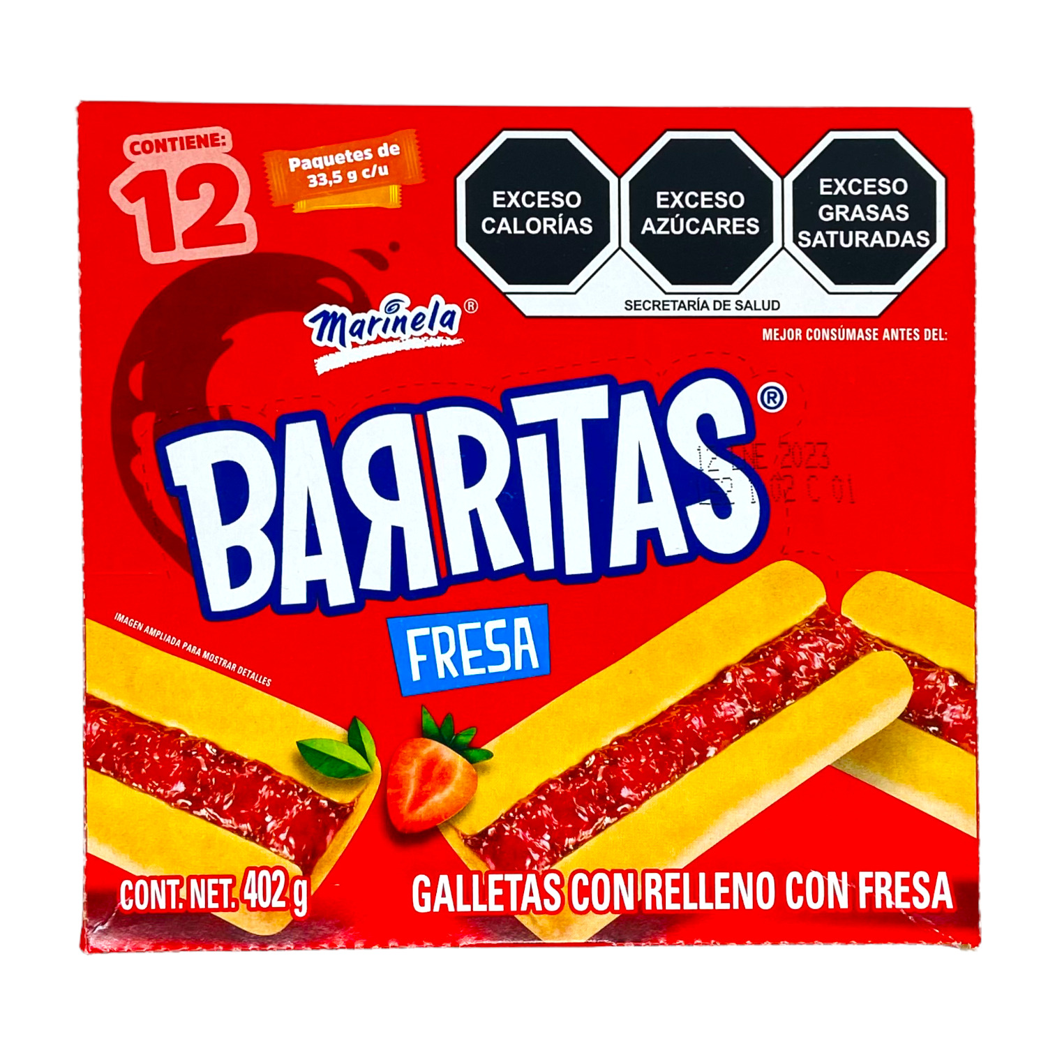 Barritas Marinela 402 g Sabor Fresa