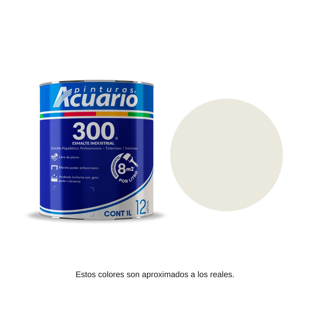 Pintura Esmalte 300 Color Blanco Hueso Acuario 1 Lt EA34810