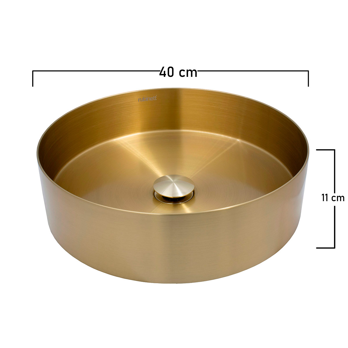 Ovalin Lavabo Redondo Acero Inoxidable 304 Dorado Super Lujo