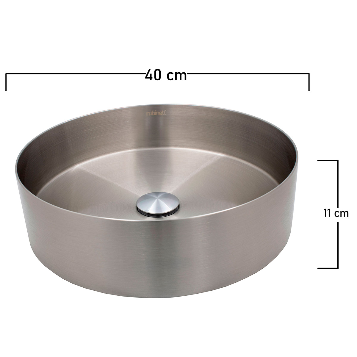 Ovalin Lavabo Redondo Acero Inoxidable 304 Satinado Lujo