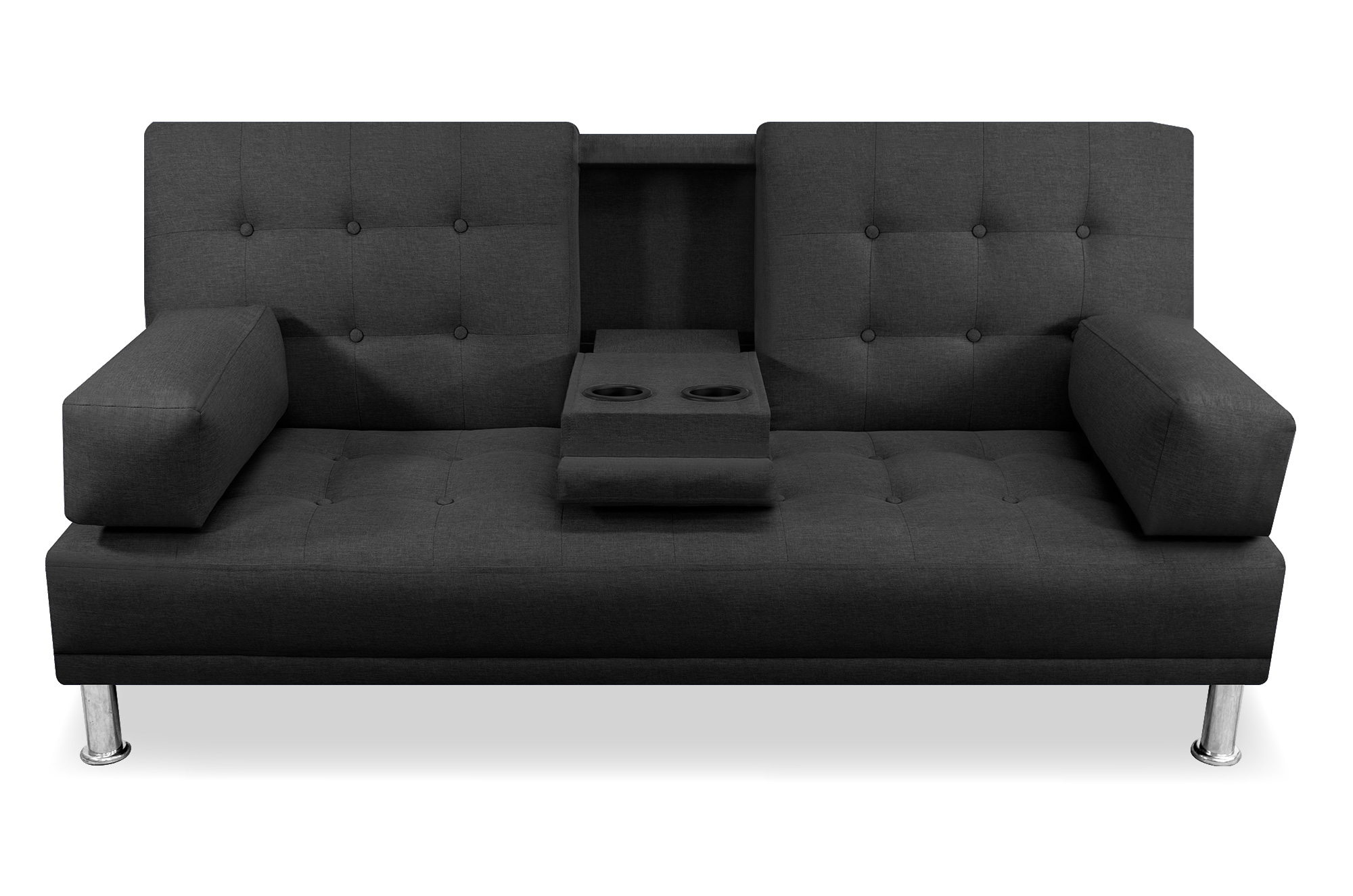 Queen Sofá  Cama Makora Con Portavasos Gris Oxford. El Envio cubre un 80% del Territorio Nacional
