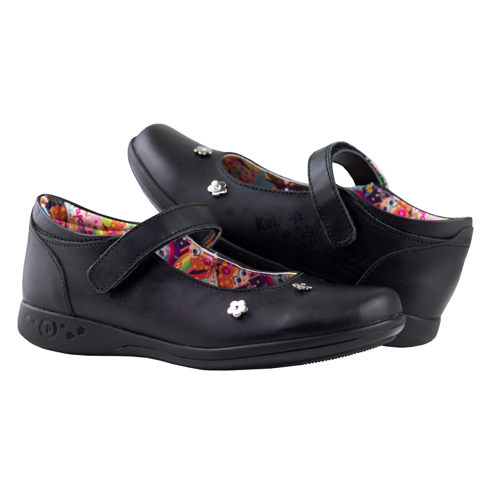 Zapato Juvenil Escolar Distroller 94200-9a Negro Piel Velcro