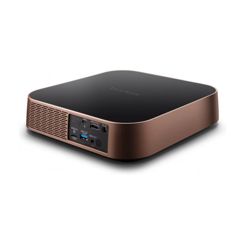 Proyector Portátil ViewSonic M2 LED, 1920 x 1080, 1200 Lúmenes, Bluetooth, con Bocinas, Bronce/Negro