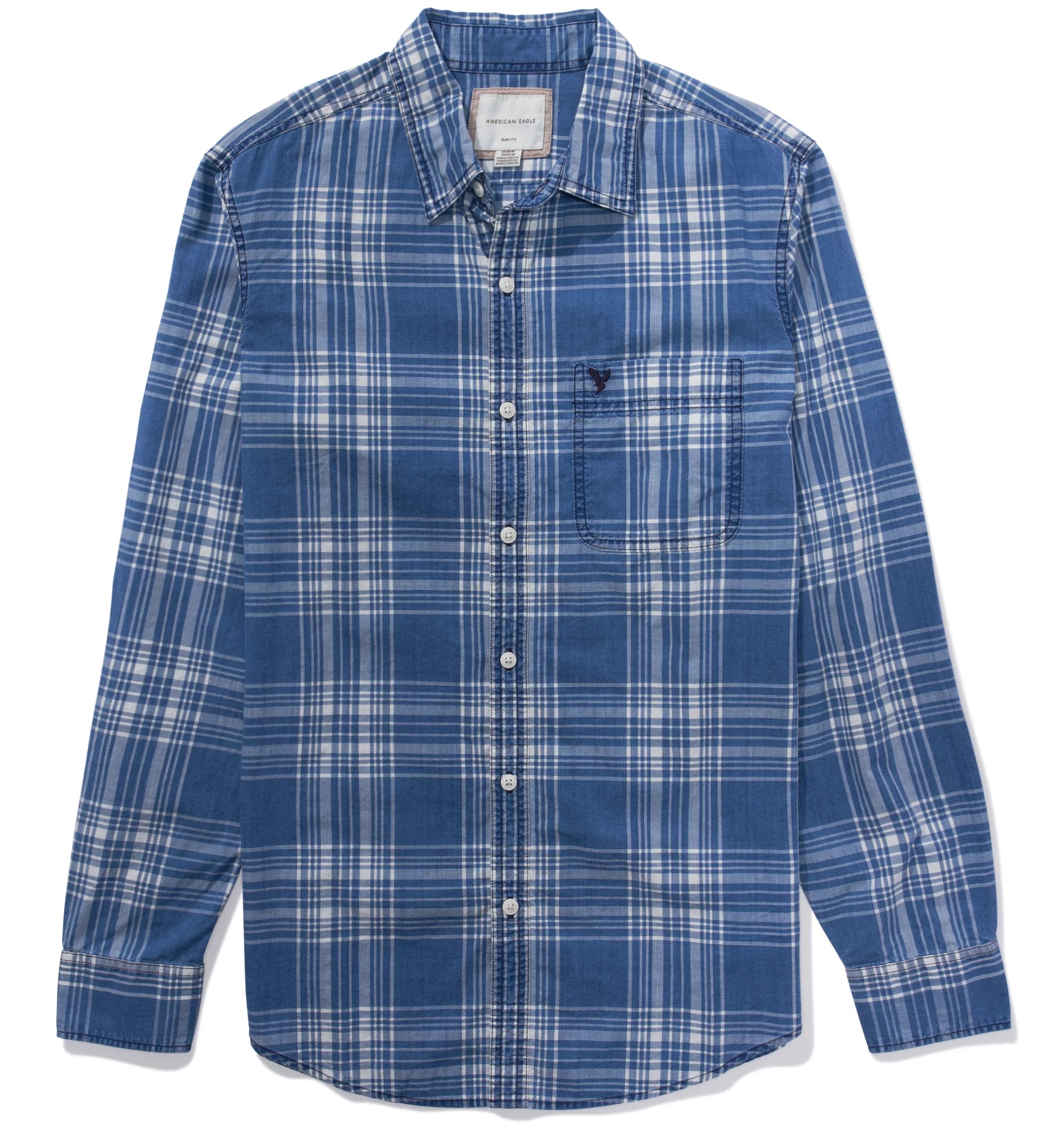 Camisa American Eagle Everyday Slim Fit de diseño escocés