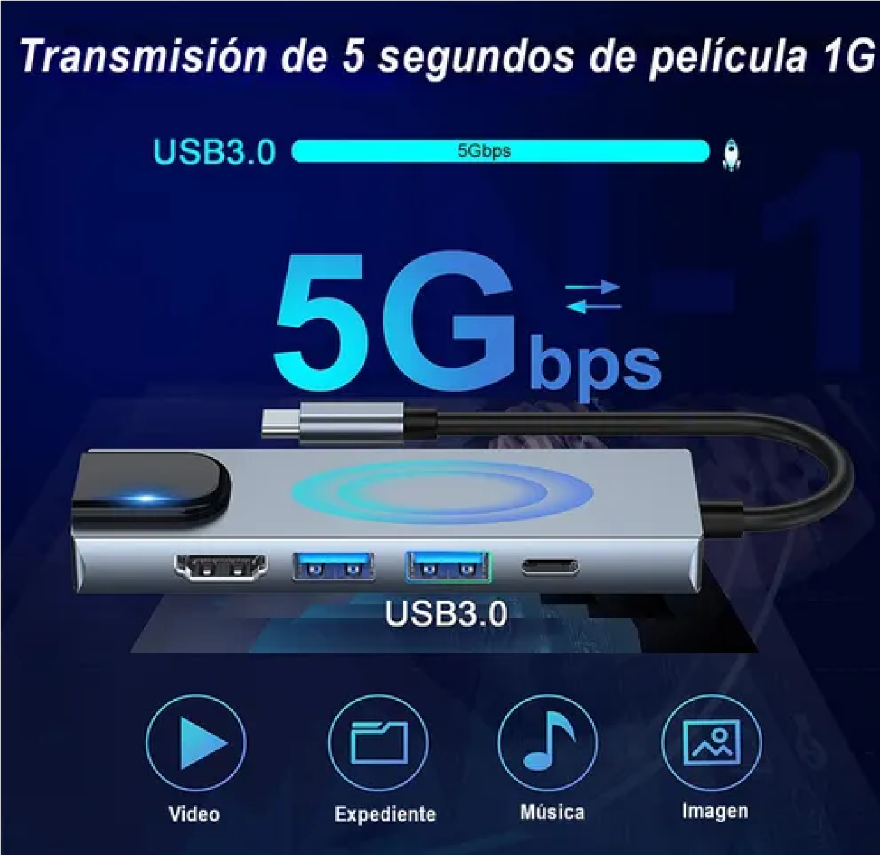 Adaptador Usb C A Hdmi Con Ethernet Tipo C Hub Plata