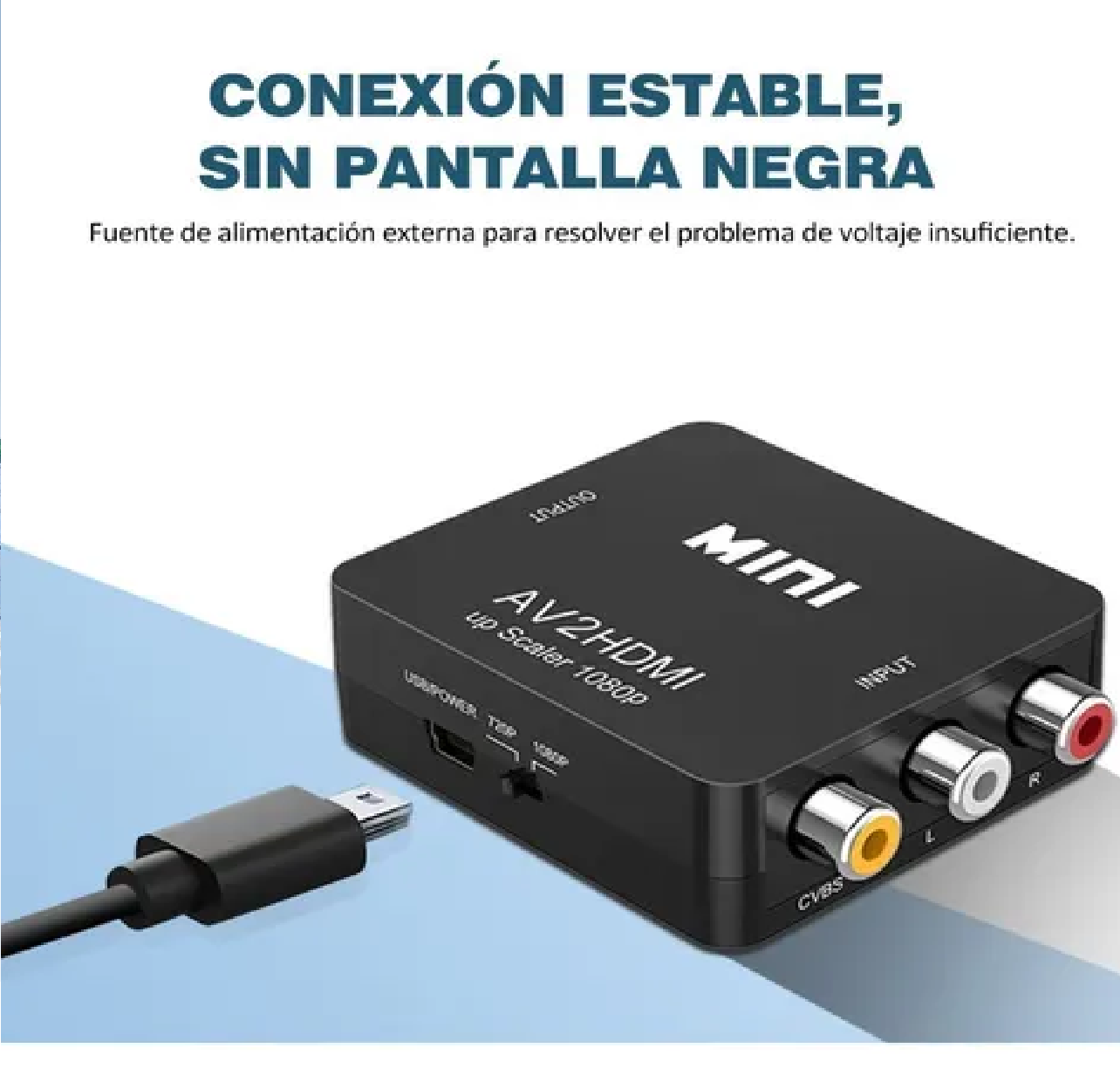 Adaptador Rca Vga A Hdmi 1080p Convertidor De Audio Y Video