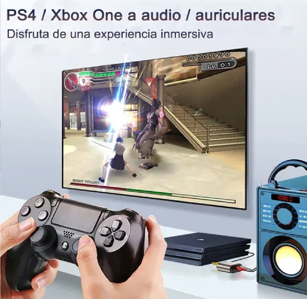 Adaptador Digital Coaxial Con Cable Óptico