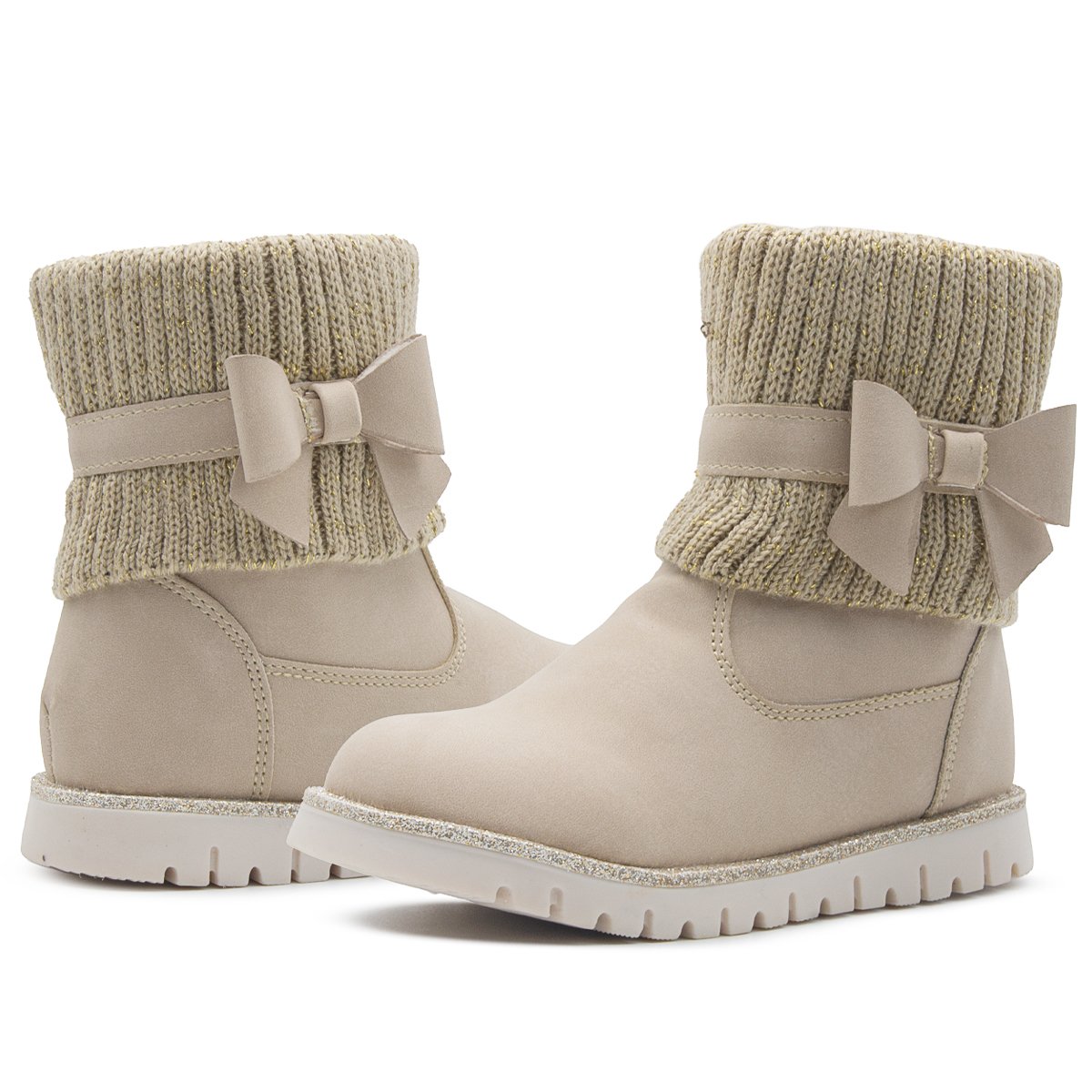Bota Invernal Para Niña Bambino Calientitas Beige 13-17