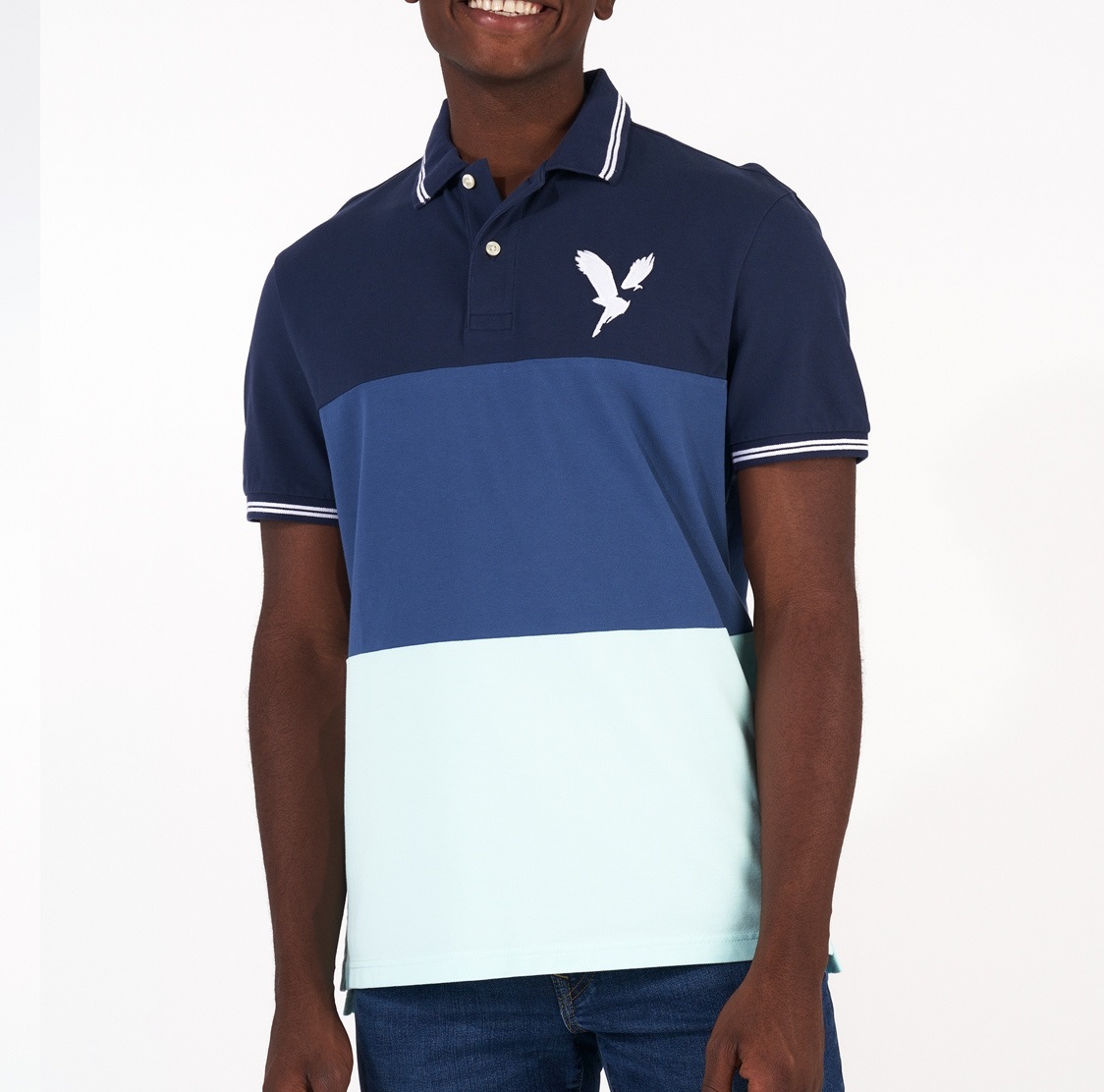 Playera Polo De Hombre American Eagle Colores Contrastantes