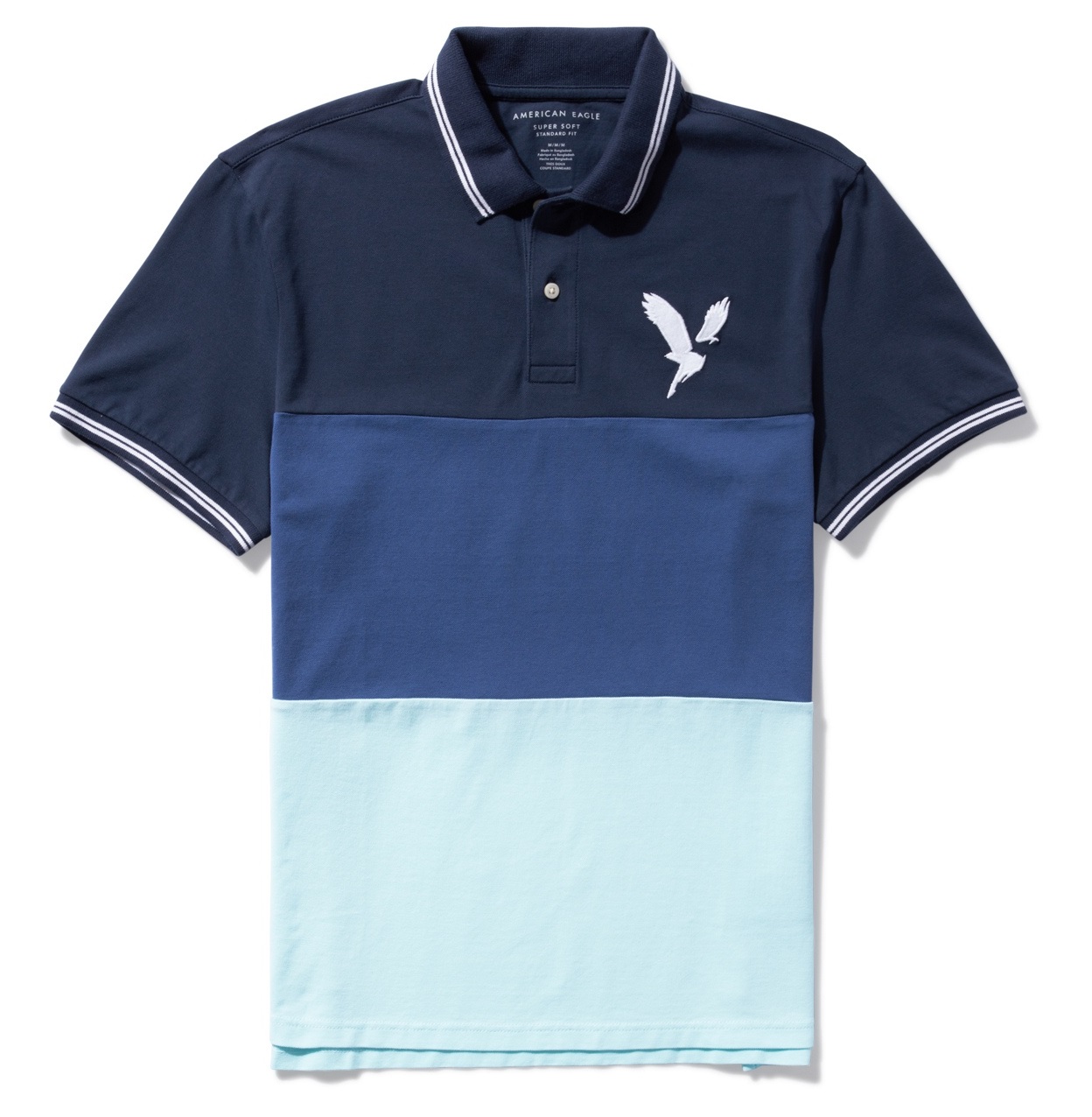 Playera Polo De Hombre American Eagle Colores Contrastantes