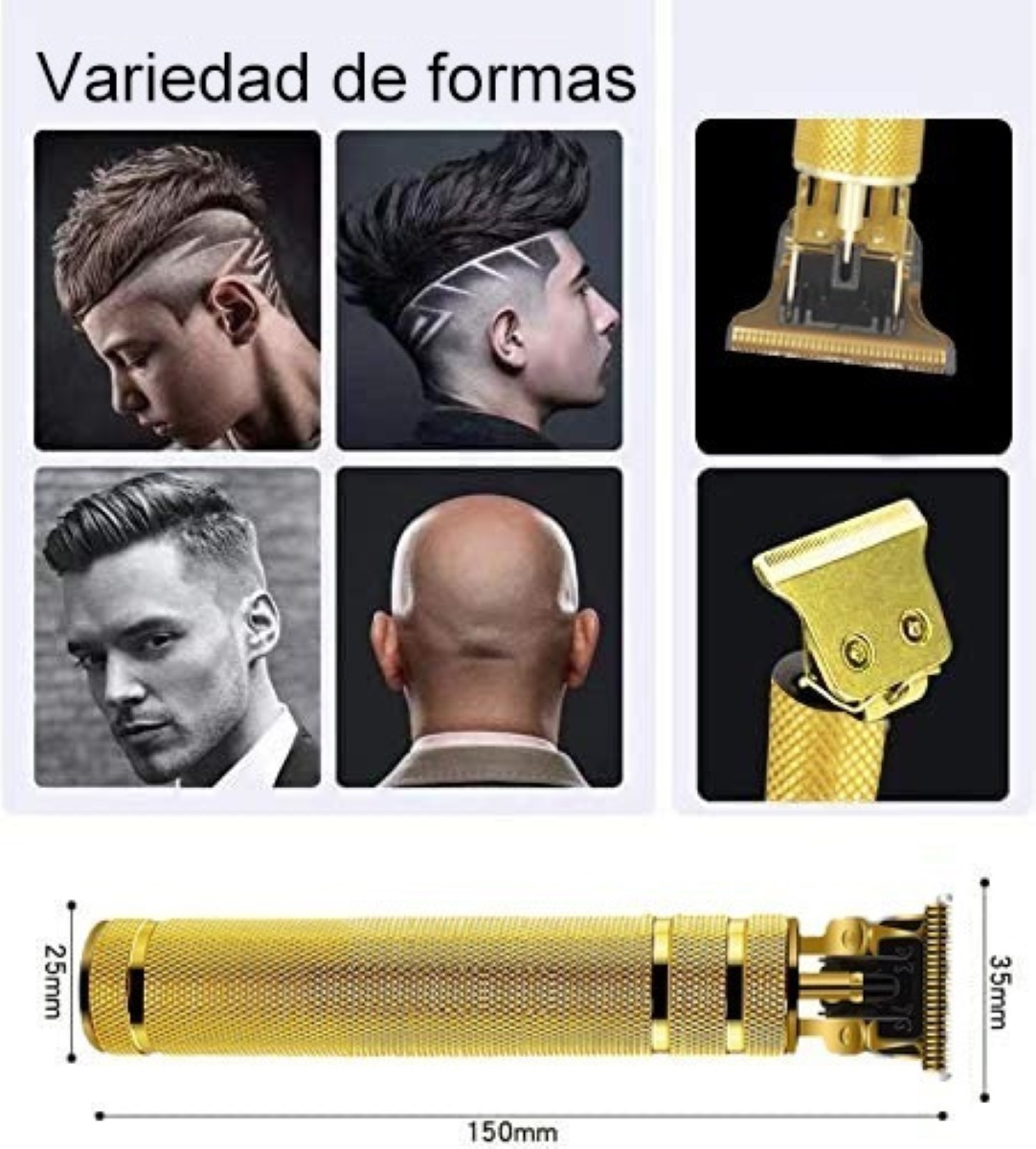 Maquina Para Cortar Cabello Color Dorado