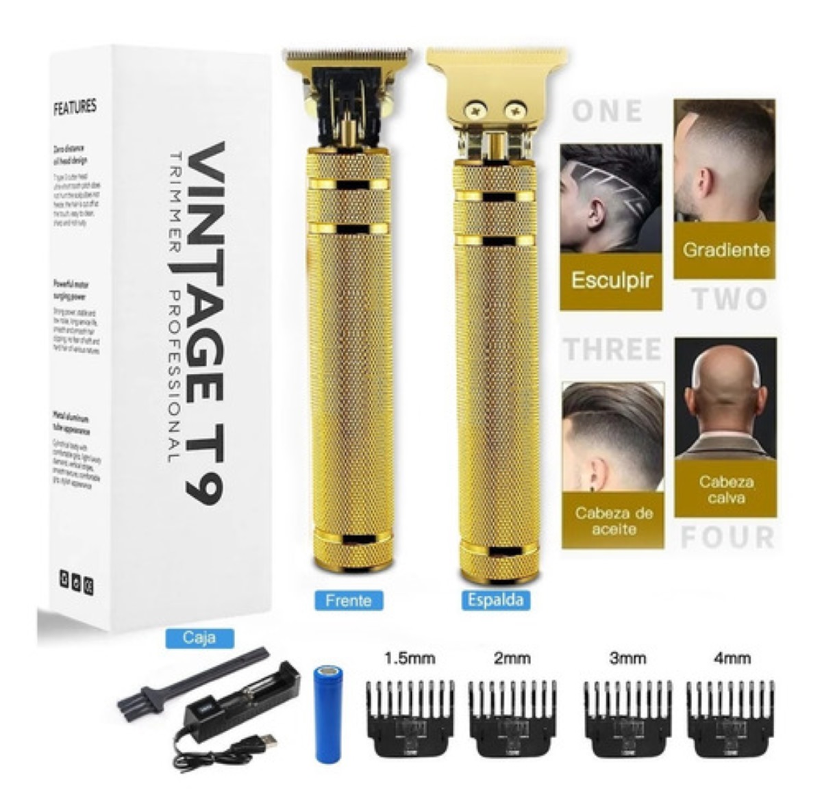 Maquina Para Cortar Cabello Color Dorado